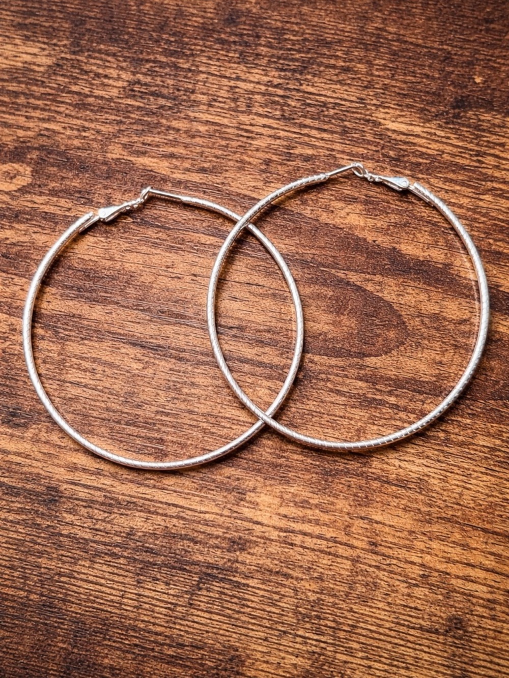 Textured Silver Hoop Earrings for Women